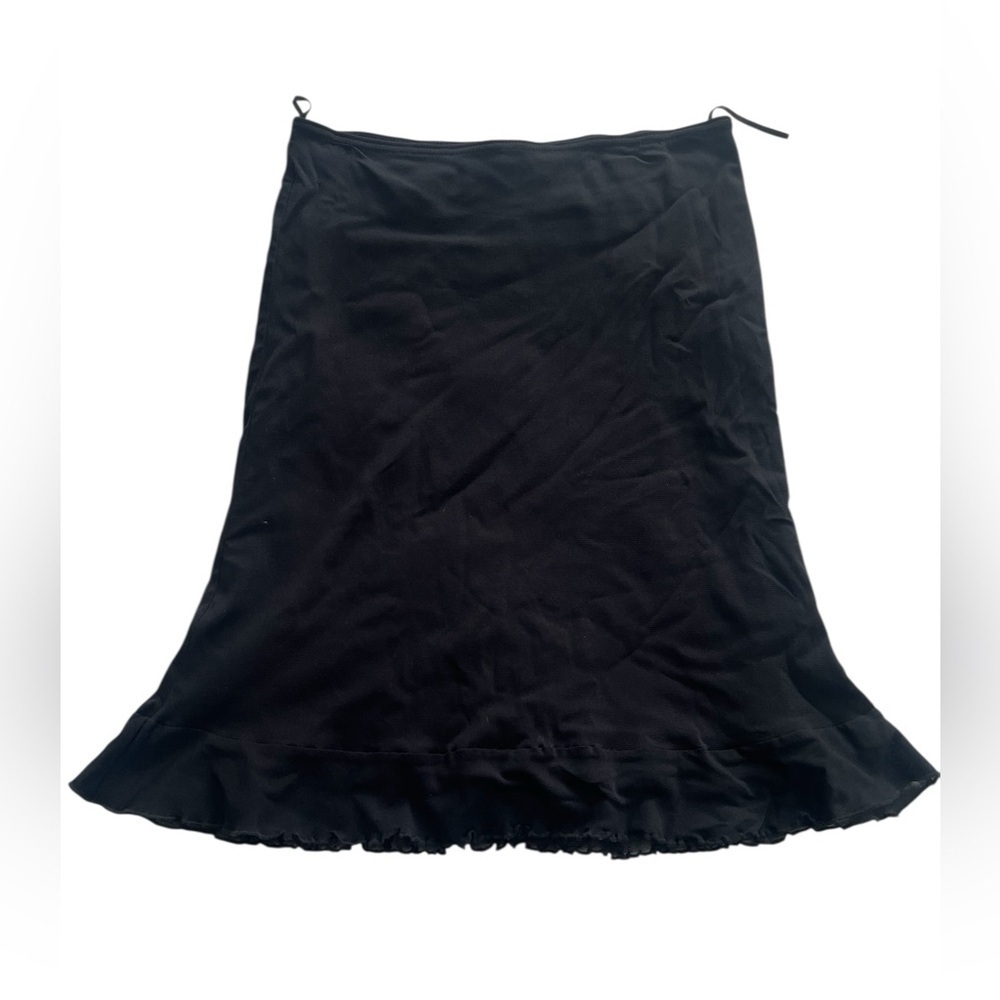 Black ruffle hem skirt